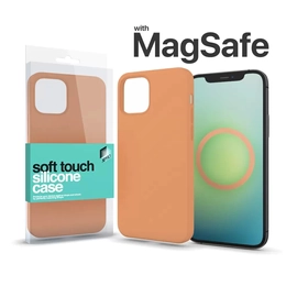 Xprotector XPRO MagSafe rögzítésű Soft Touch Szilikon tok Apple Iphone 15 készülékhez - narancs