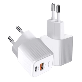 4smarts VoltPlug Duos hálózati gyorstöltő adapter, USB, Type-C, 20W, fehér