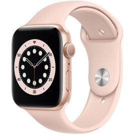Apple Watch Series 6 GPS – 44 mm-es aranyszínű alumíniumtok, rózsaszín sportszíj