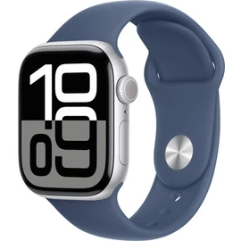 Apple Watch Series 10 GPS 42mm ezüst alumínium tok, denim sportszíj (S/M)