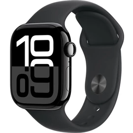 Apple Watch Series 10 GPS 46mm fekete alumínium tok, fekete sportszíj (M/L)