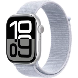 Apple Watch Series 10 GPS 46mm ezüst alumínium tok, fakókék sportpánt