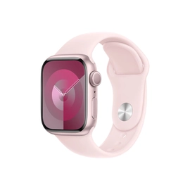 Apple Watch Series 9 GPS 41 mm rózsaszín alumíniumtok, világos rózsaszín sportszíj - M/L