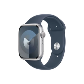 Apple Watch Series 9 GPS 45 mm ezüst alumíniumtok, viharkék sportszíj - S/M