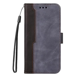 Apple Wooze Colour Wallet iPhone 16 Pro Max oldalra nyíló tok, stand, kártyatartóval, kézpánttal, szürke
