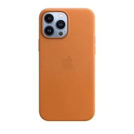 Apple iPhone 13 Pro Max MagSafe-rögzítésű bőr tok, aranybarna