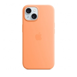 Apple iPhone 15 MagSafe szilikontok, narancssörbet