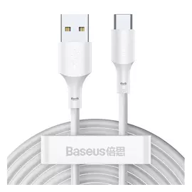 Baseus Simple Wisdom USB-A - Type-C adatkábel, 1,5m, fehér (2db)