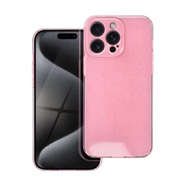 Clear 2mm Apple Iphone 15 Pro max csillámos tok, rózsaszín