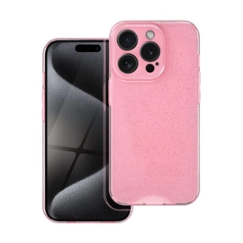 Clear 2mm Apple Iphone 15 Pro csillámos tok, rózsaszín