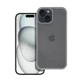 Clear 2mm Apple Iphone 15 csillámos tok, átlátszó
