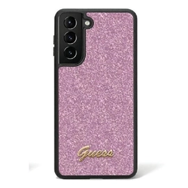 Guess Glitter Script 4G Samsung Galaxy S24 Ultra hátlap tok, lila