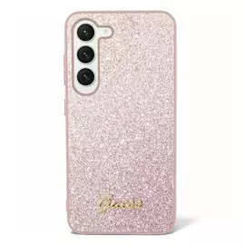 Guess Glitter Script 4G Samsung Galaxy S24 hátlap tok, rózsaszín