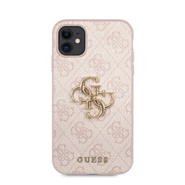 Guess PU 4G Metal Logo Apple iPhone 11 hátlap tok, rózsaszín