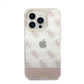Guess Peony Glitter Script Logo Apple iPhone 14 Pro Max hátlap tok, rózsaszín