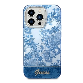 Guess Porcelain Collection Apple iPhone 14 Pro Max hátlap tok, kék