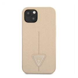 Guess Saffiano Triangle Apple iPhone 13 mini hátlap tok, bézs