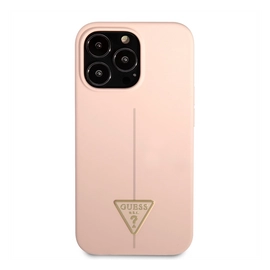 Guess Silicone Line Triangle Apple iPhone 13 Pro hátlap tok, rózsaszín
