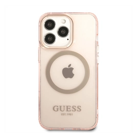 Guess Translucent MagSafe Apple iPhone 13 Pro hátlap tok, rózsaszín