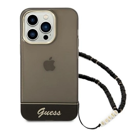 Guess Translucent Pearl Strap Apple iPhone 14 Pro hátlap tok , fekete