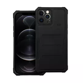 Heavy Duty Apple iPhone 12 Pro Max ütésálló szilikon tok, fekete