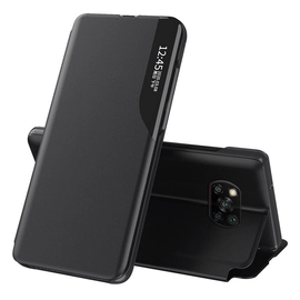 Huawei P40 Lite, oldalra nyíló tok, fekete