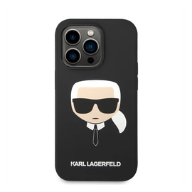 Karl Lagerfeld Head Liquid szilikon hátlap tok Apple iPhone 14 Pro Max, fekete