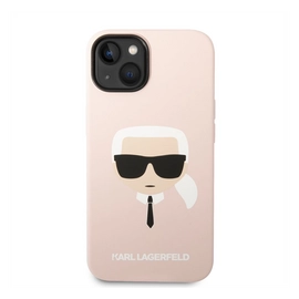 Karl Lagerfeld Head Liquid szilikon hátlap tok Apple iPhone 14, rószaszín