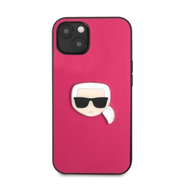 Karl Lagerfeld Head bőr hátlap tok Apple iPhone 13 mini, rózsaszín