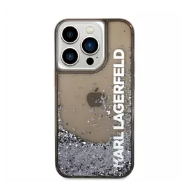 Karl Lagerfeld Liquid Glitter Elong Apple iPhone 14 Pro hátlap tok, fekete
