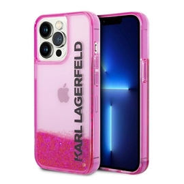 Karl Lagerfeld Liquid Glitter Elong Apple iPhone 14 Pro hátlap tok, rózsaszín
