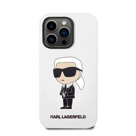 Karl Lagerfeld Liquid Ikonik NFT szilikon hátlap tok Apple iPhone 14 Pro, fehér