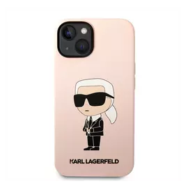 Karl Lagerfeld Liquid Ikonik NFT szilikon hátlap tok Apple iPhone 14, rózsaszín