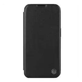 Nillkin Qin Pro bőr flip tok, Iphone 15 Pro , fekete