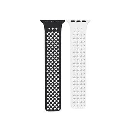 Phoner Spike Apple Watch szilikon szíj, 38/40/41mm, fekete/fehér