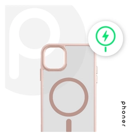 Phoner Apple iPhone 14 Pro Max Hybrid Mag MagSafe kemény hátlap tok, halvány barack