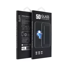 Samsung A415 Galaxy A41, 5D Full Glue hajlított tempered glass kijelzővédő üvegfólia, fekete