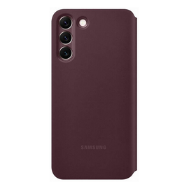 Samsung Galaxy S22+ Clear View Cover, gyári flip tok, burgundi, EF-ZS906CE