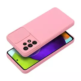 Slide Samsung A35 5G, kameravédős szilikon tok, rózsaszín