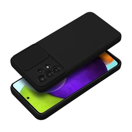 Slide Samsung Galaxy A05s kameravédős szilikon tok, fekete