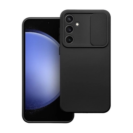 Slide Samsung S23 FE, kameravédős szilikon tok, fekete