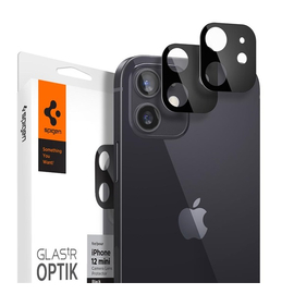 Spigen Glas.TR Optik Apple iPhone 12 Mini Tempered kamera lencse fólia, fekete, 2db