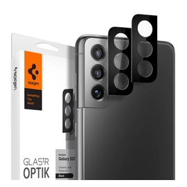 Spigen Glas.TR Optik Samsung G991 Galaxy S21 Tempered kamera lencse fólia, fekete (2db)