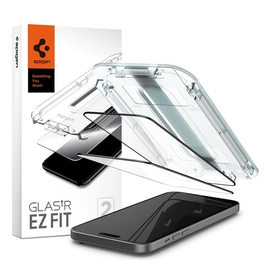 Spigen Glas.tR EZ Fit Apple iPhone 15 Plus, Tempered kijelzővédő fólia, fekete (2db)