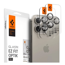 Spigen Glas.tR EZ Fit Optik Pro Apple iPhone 15 Pro/ iPhone 15 Pro Max, Tempered kameravédő fólia, natúr titánium (2db)