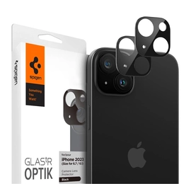 Spigen Glas.tR Optik Apple iPhone 15/ iPhone 15 Plus, Tempered kameravédő fólia, fekete (2db)