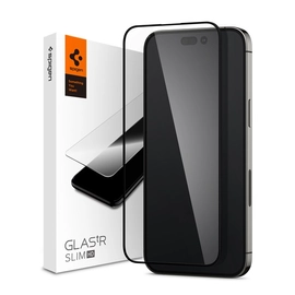 Spigen "Glas.tR Slim HD" Apple iPhone 14 Pro Tempered kijelzővédő fólia, fekete