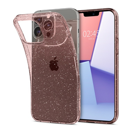 Spigen Liquid Crystal Glitter Apple iPhone 13 Pro Rose Quartz tok, átlátszó