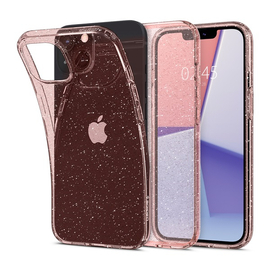 Spigen Liquid Crystal Glitter Apple iPhone 13 mini Rose Quartz tok, átlátszó