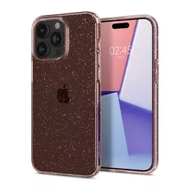 Spigen Liquid Crystal Glitter Apple iPhone 15 Pro tok, csillámos rózsaszín átlátszó